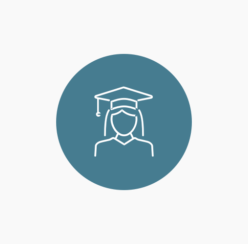 Illustration of a scholar wearing her graduation cap.